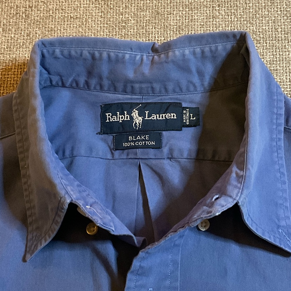 Ralph Lauren Men's Classic Blue Button Down Shirt - Picture 3 of 3
